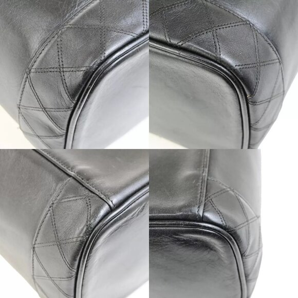 CHANEL CC Bicolore Vanity Cosmetic Hand Bag Leather Black GHW Italy - Picture 14 of 16